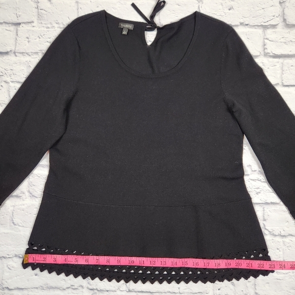 Talbots Shirt Womens Large Black Lace Trim - Picture 11 of 12